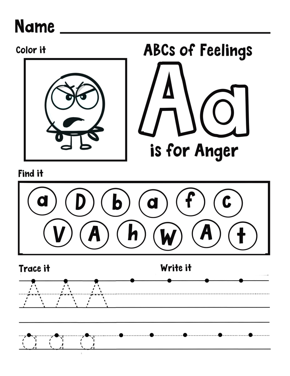 Feeling Alphabet Worksheets Diane Alber