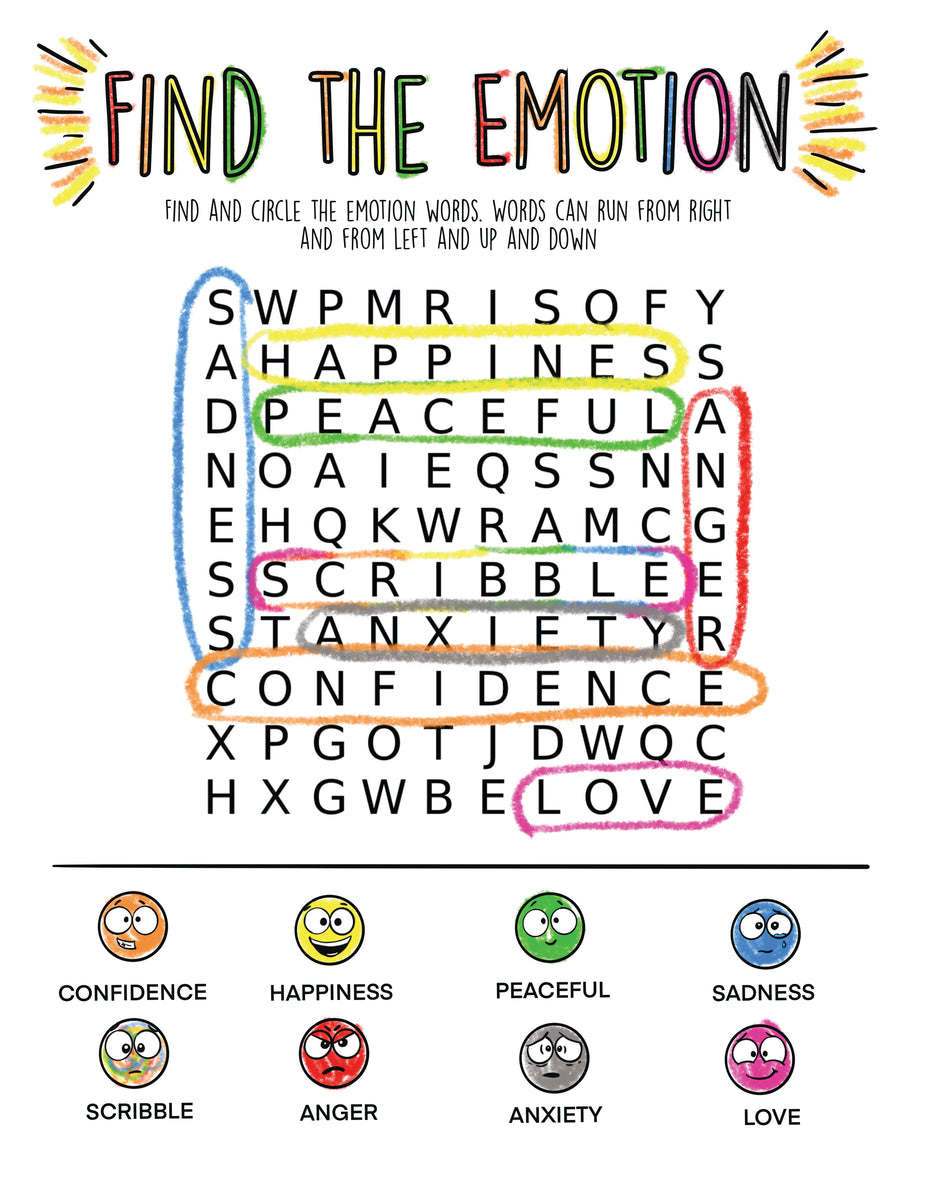 SPOT Emotions CrosswordDownload Activity Printable Diane Alber