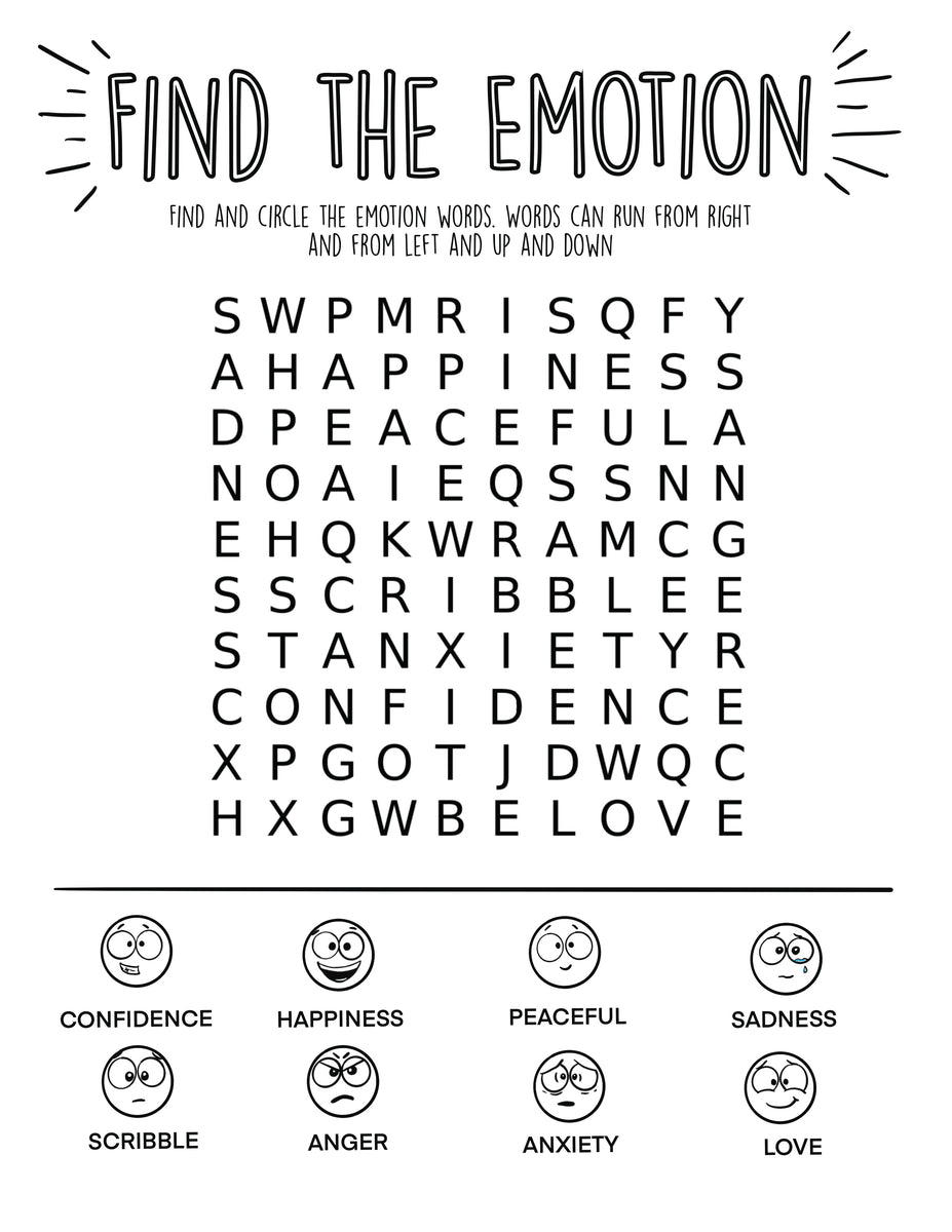 SPOT Emotions Crossword Download Activity Printable Diane Alber SPOT Emotions Crossword Download Activity Printable Diane Alber