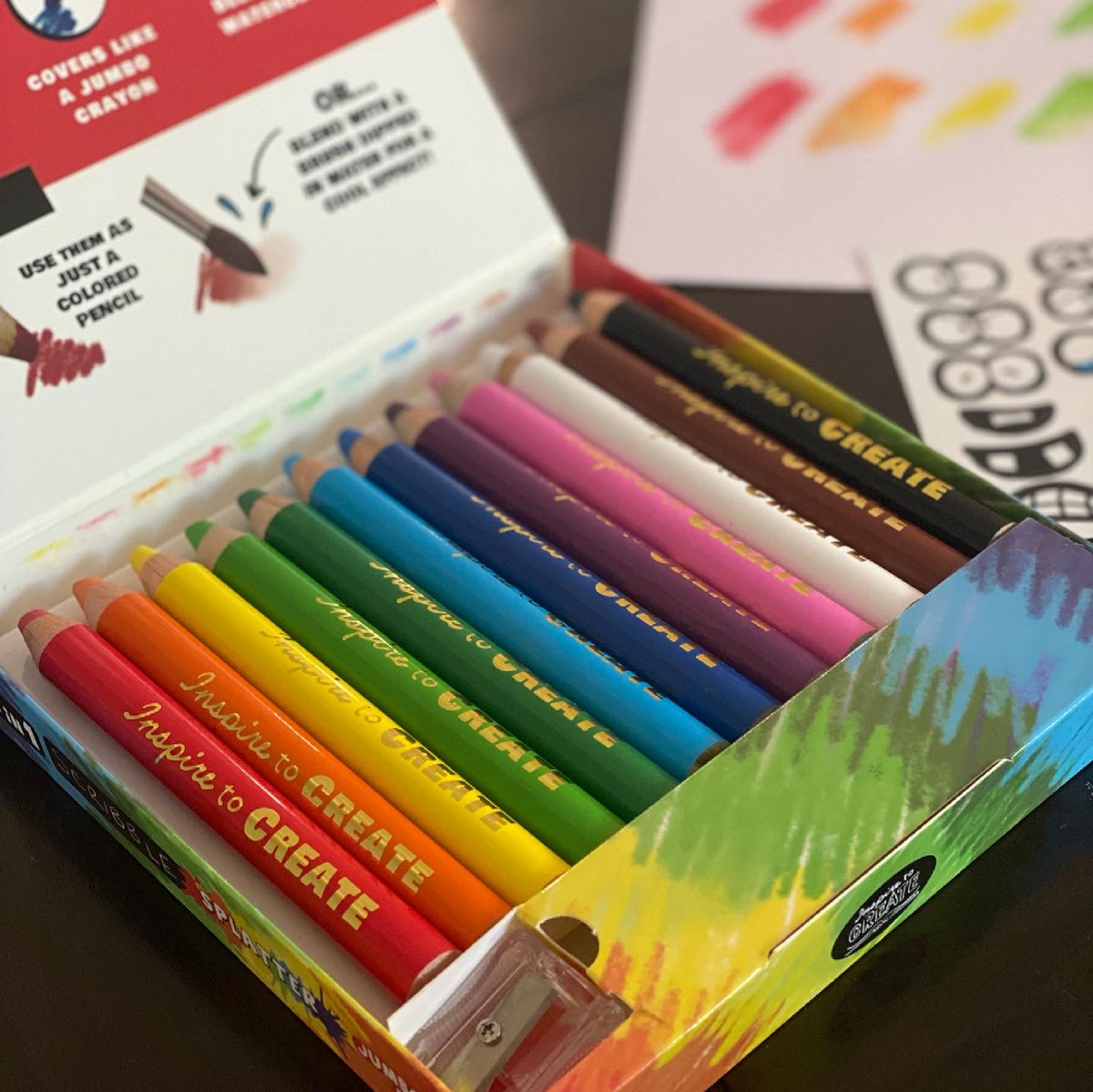 3-in-1 Jumbo Colored Pencils For Kids 3+ Scribble Splatter – Diane Alber