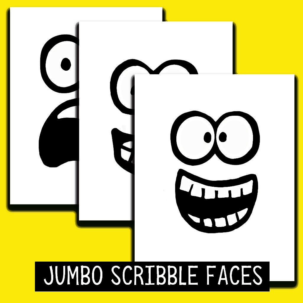 Jumbo Scribble Faces-Digital Download