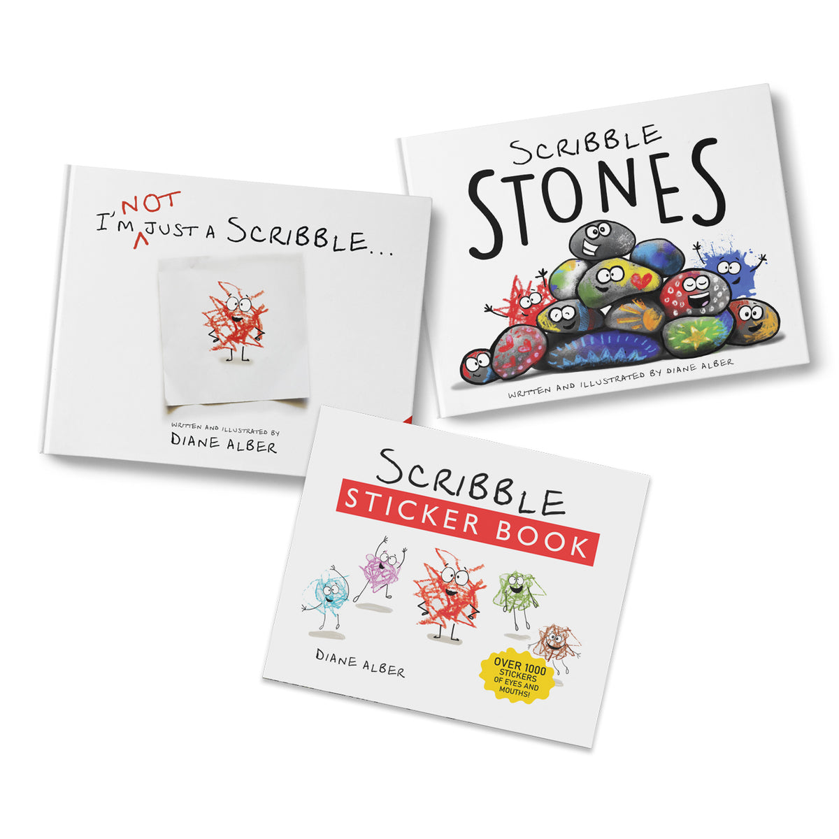 30 Mini Books plus 6 Sticker Sheets Scribble Stones – Diane Alber