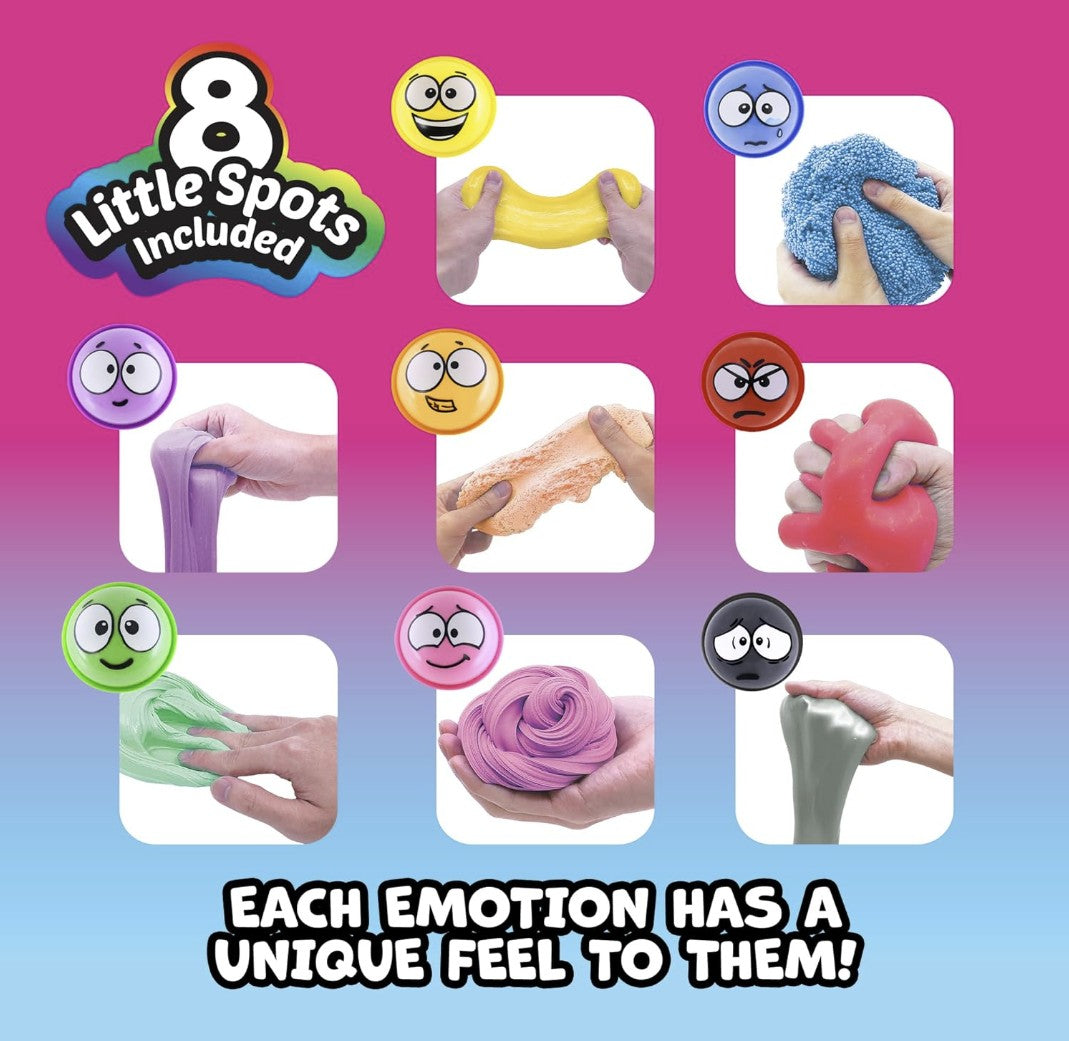 A Little Spot Slimy Pots Toy Set, 8 Different Half Dome Emotions, Small Sensory Toys for Kids, Social Emotional Learning Kids Slime Kit, Ages 3+