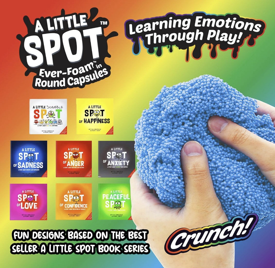 A Little Spot Ever Foam Slime Balls Capsules Pack, 4 Unique (Random Pack) Social Emotional Learning Slime Foam Balls for Kids,
