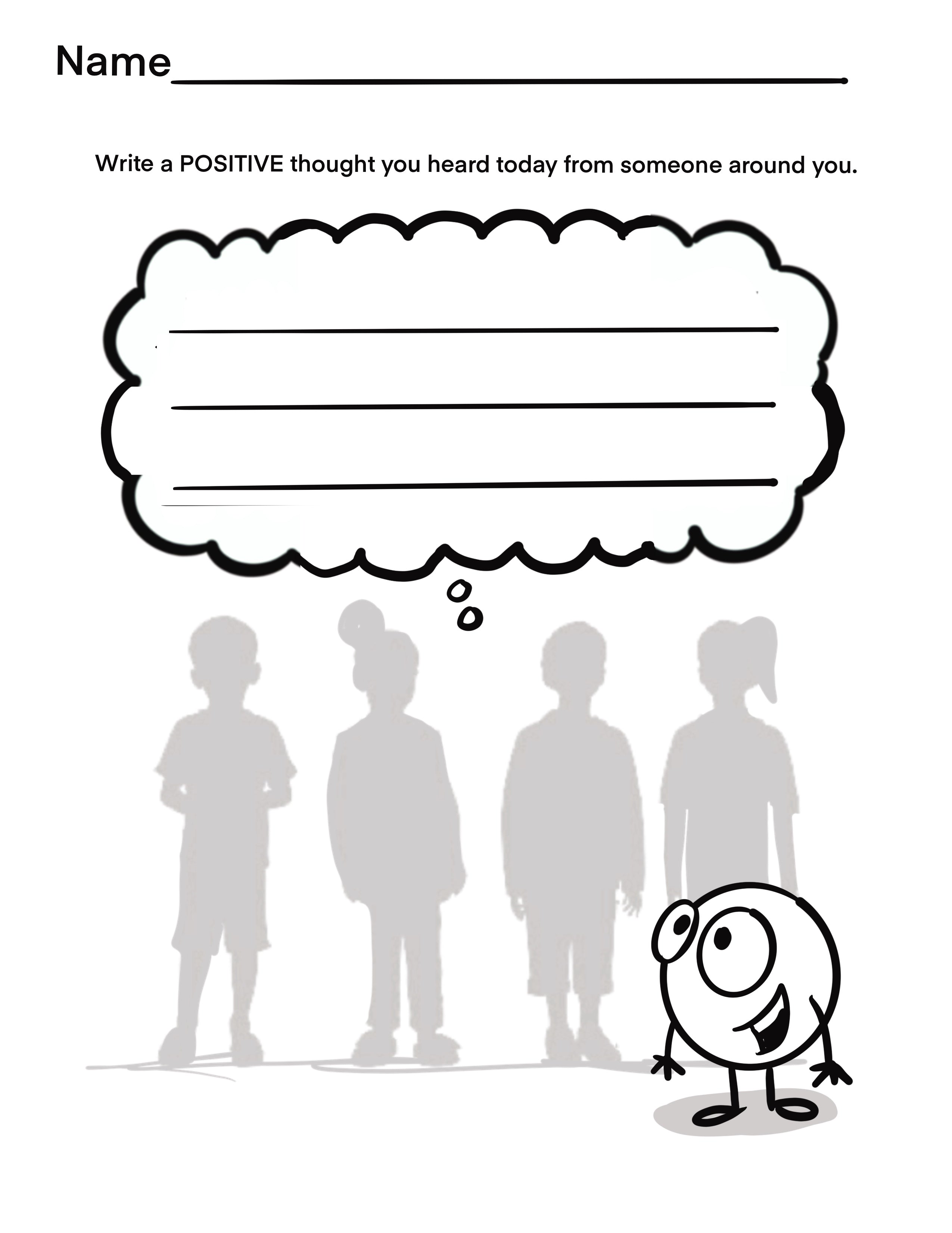 Positive Thinking Worksheets Diane Alber