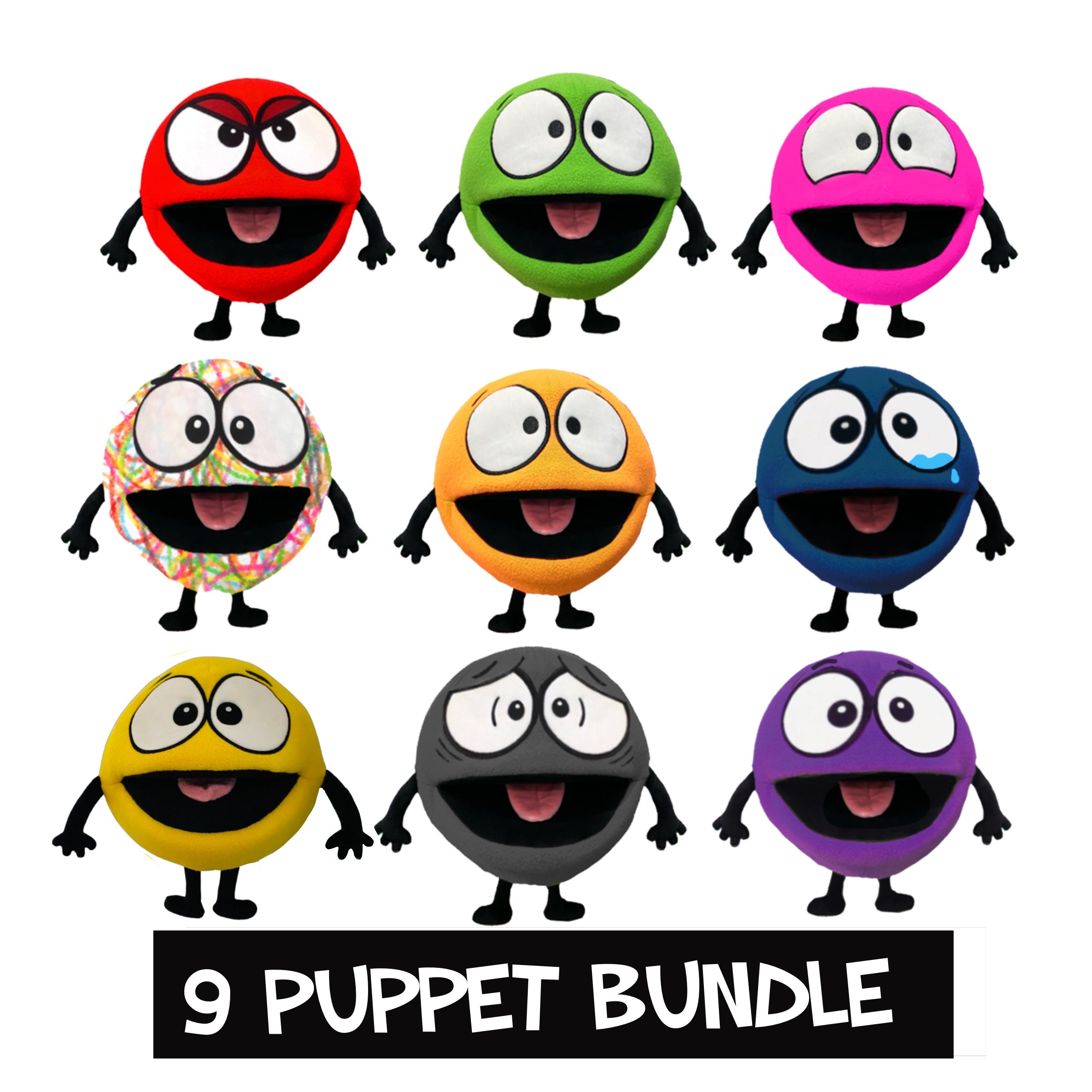 BUNDLE 9 PUPPETS (Peaceful, Scribble, Happiness, Love, Anger