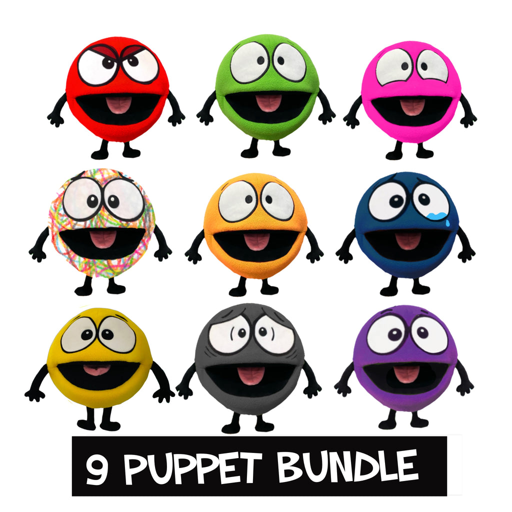 Anger Puppet BUNDLE 9 PUPPETS (Peaceful, Scribble, Happiness, Love, Anger, Learning ...