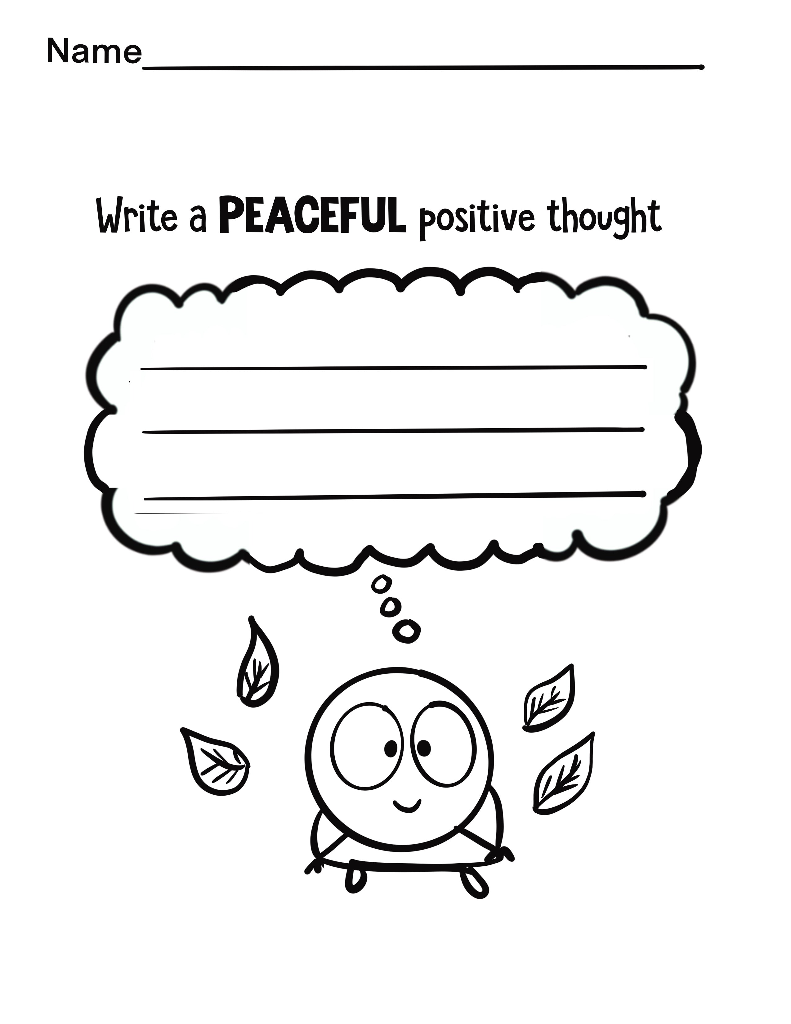 Positive Thinking Worksheets Diane Alber
