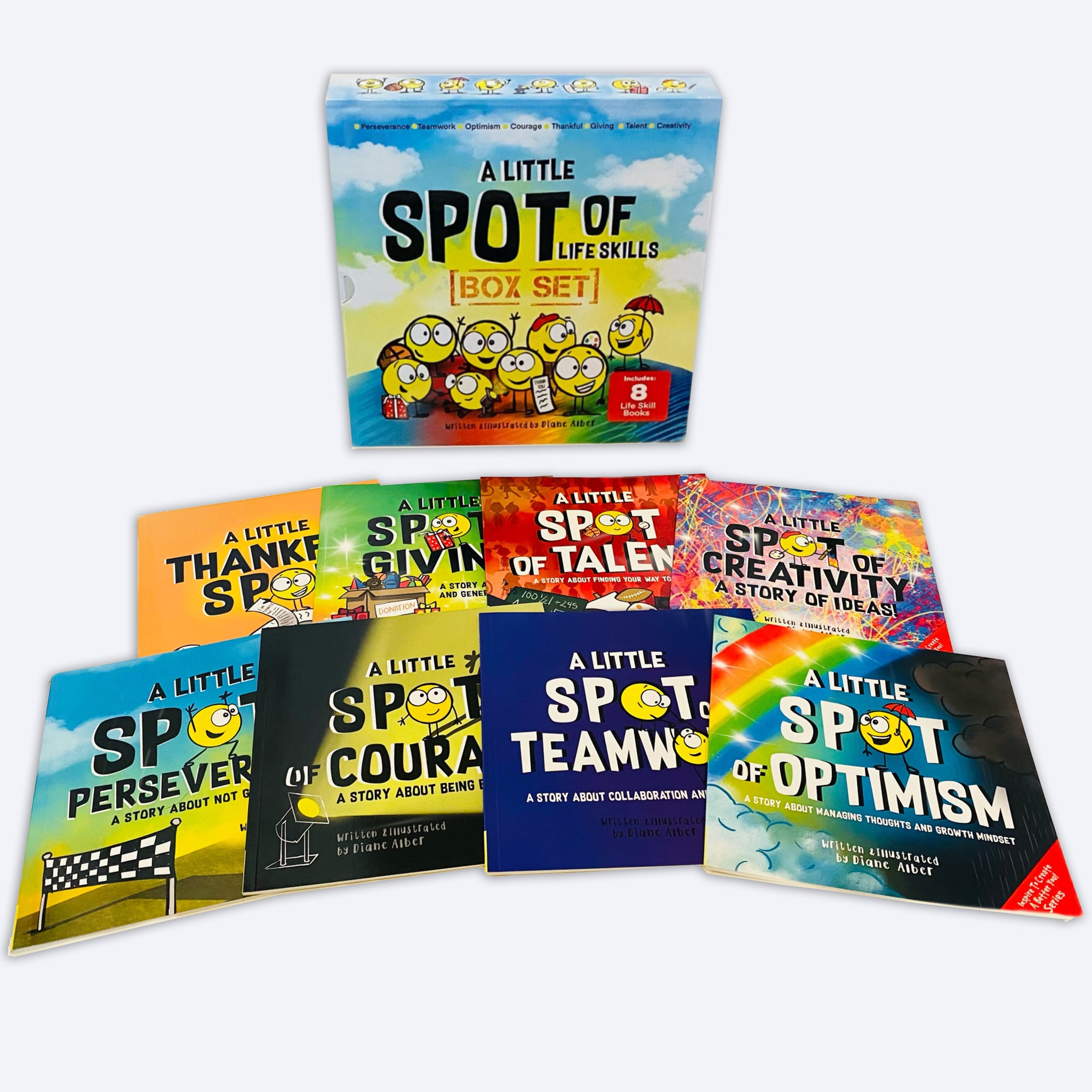 A Little SPOT of Life Skills Box Set (8 Books: Courage, Perseverance, Teamwork, Talent, Thankful, Optimism, Creativity, & Giving)