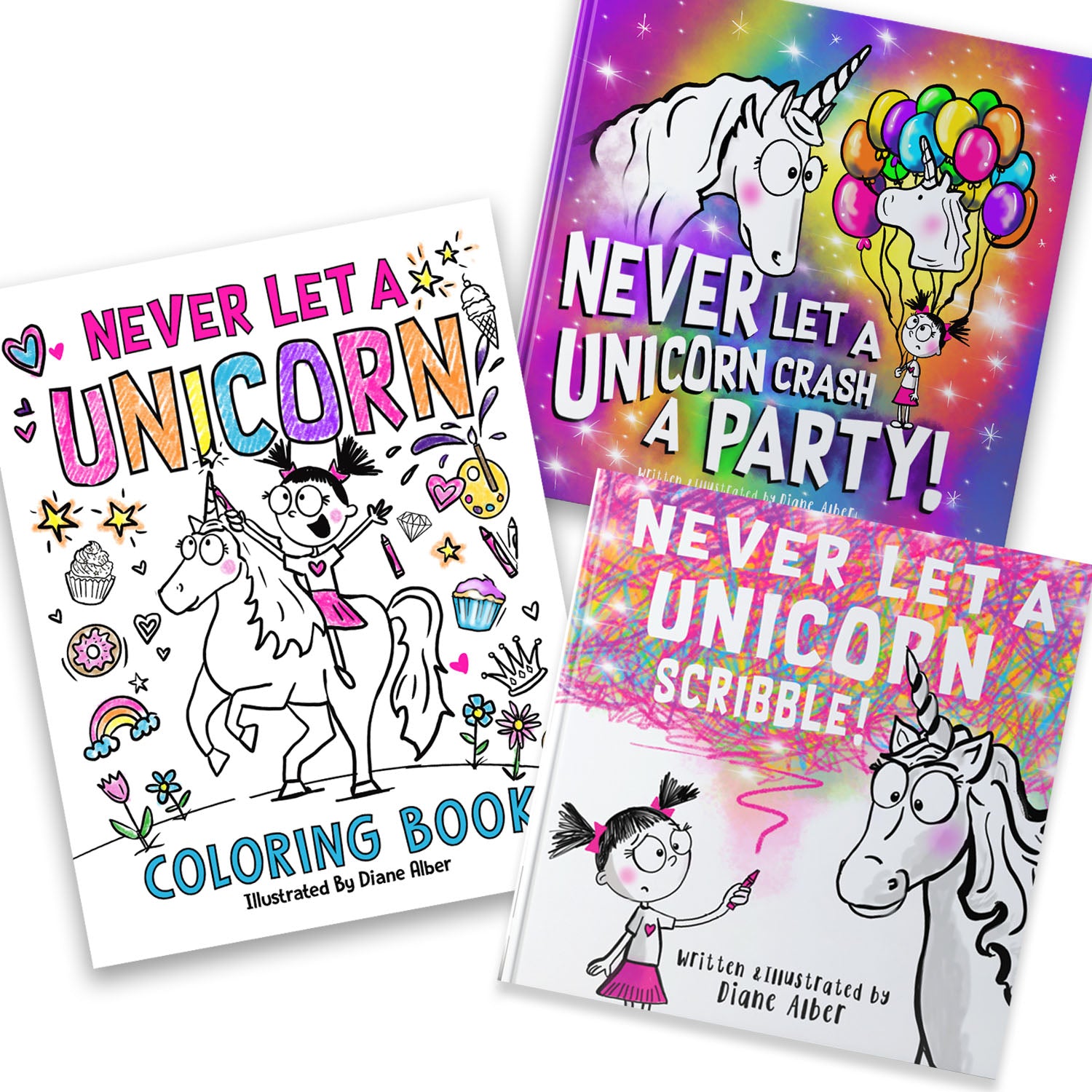 Unicorn Party Bundle ( Unicorn Party, Unicorn Scribble & Unicorn Coloring book)